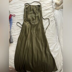 Lulu dark green olive long dress in size small